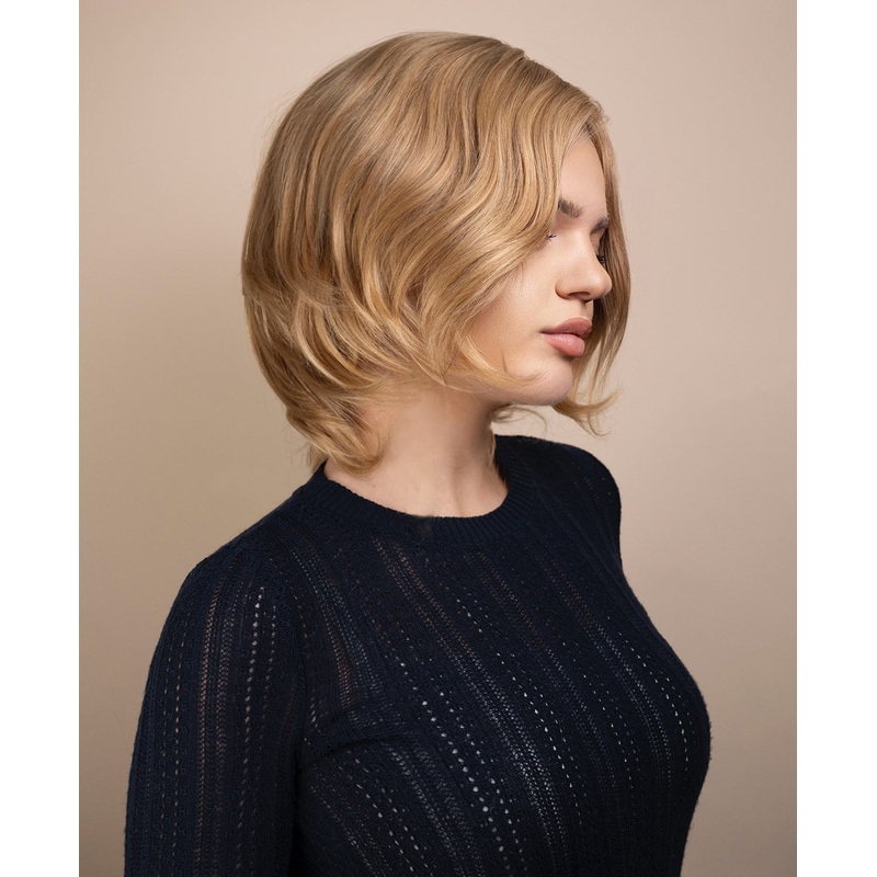 european virgin hair wig – 8″ honey blonde.