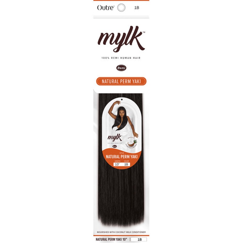 Outre Mylk 100% Remy Human Hair Weaves – NATURAL PERM YAKI 10″/12″/14″ 10 1
