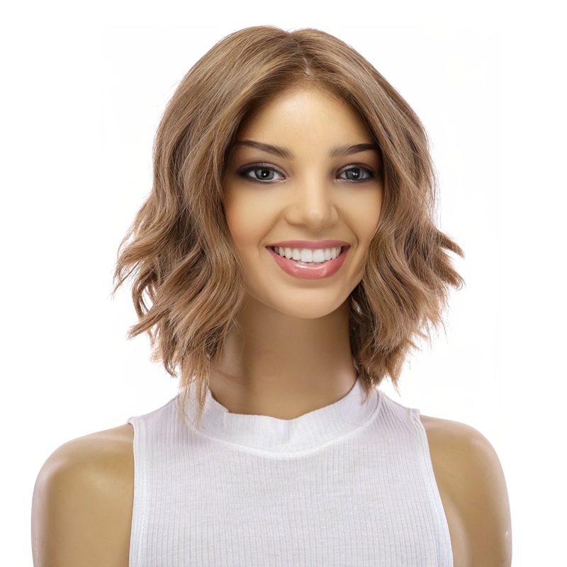 13″ Luxe Bob Silk Top Wig #12 Warm Light Brown Zig Zag Lace Front