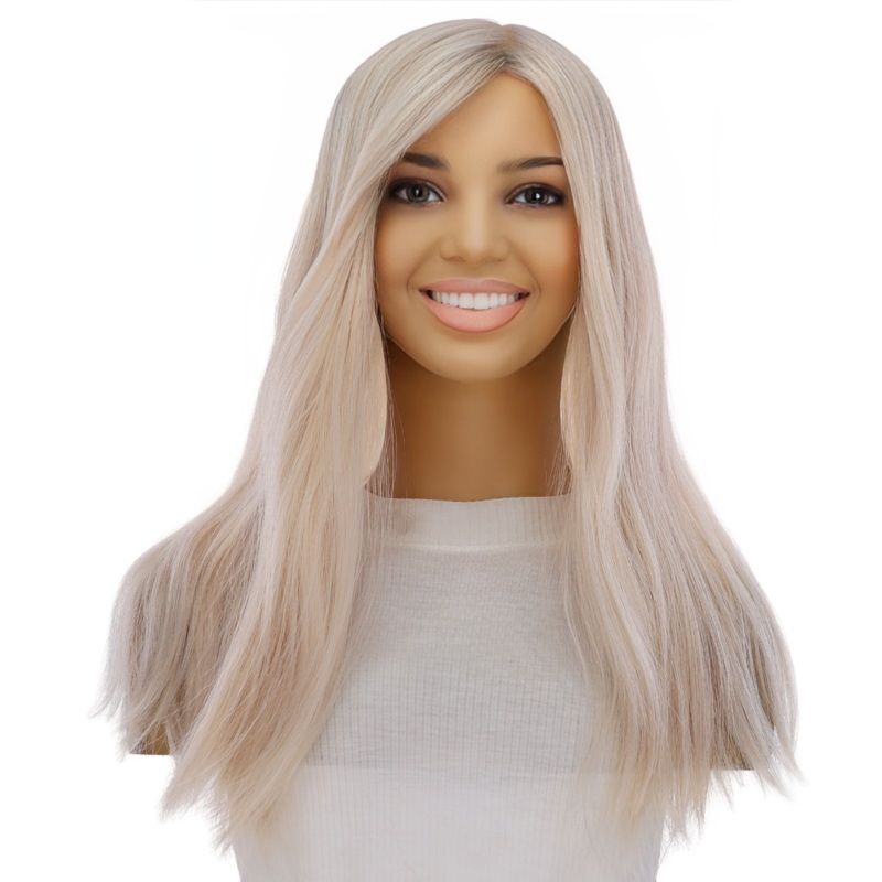 20″ Princess Silk Top Wig Ice Blonde Zig Zag Lace Front