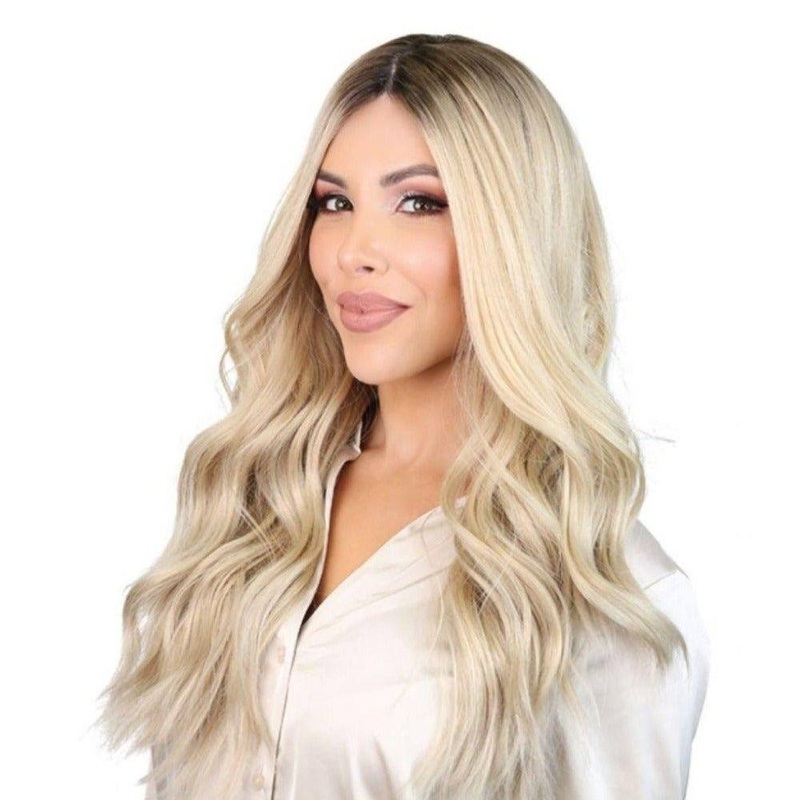 24″ Gisele Silk Top Wig Beige Blonde Zig Zag Lace Front
