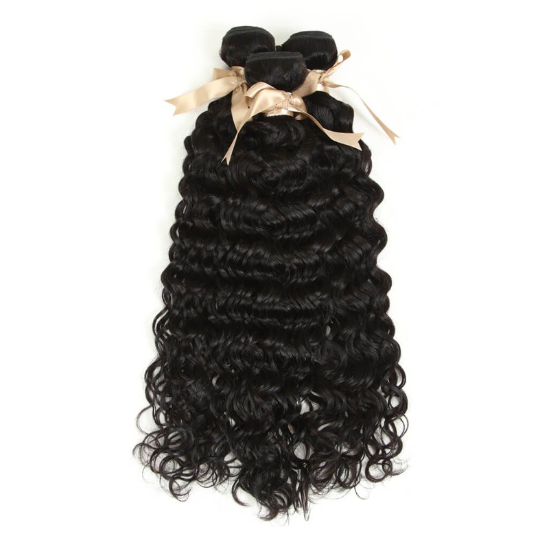 Queen Remy Water Wave Human Hair Bundles Hair Weave 3 Bundles 10″10″10″ 10A Human Virgin Hair