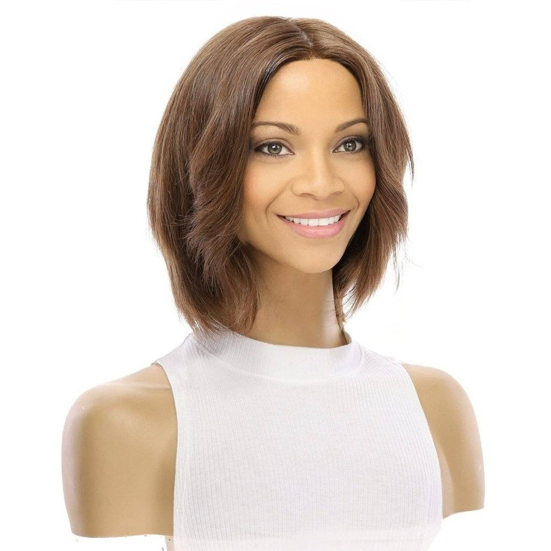 12″ Luxe Pixie Silk Top Wig #10 Neutral Light Brown Zig Zag Lace Front