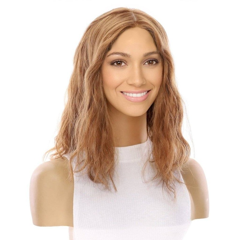 16″ Princess Skin Top Wig Strawberry Blonde Wavy
