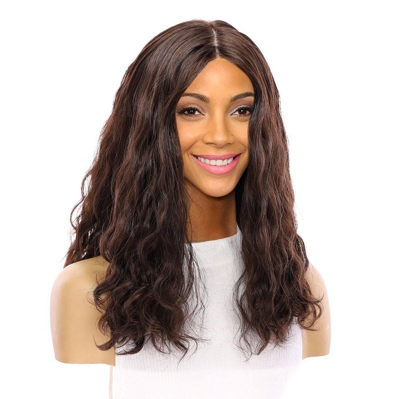 19″ Nicole Silk Top Wig Dark Brown Wavy Zig Zag Lace Front