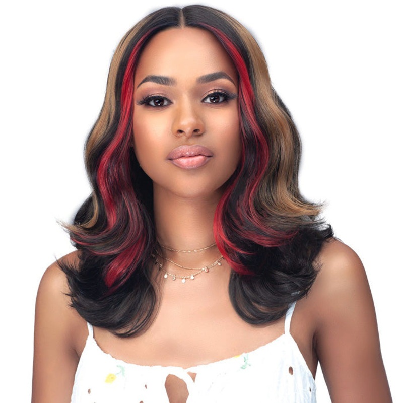 Bobbi Boss Miss Origin Premium Human Hair Blend 5″ HD Lace Front Wig – MOGL101 LIV THL613/BLK