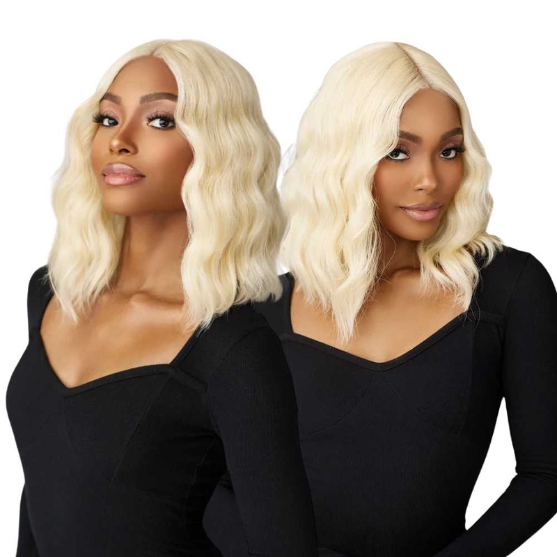 Sensationnel Chic Bob Synthetic Lace Wig – Lob Unit 5 1 JET BLACK