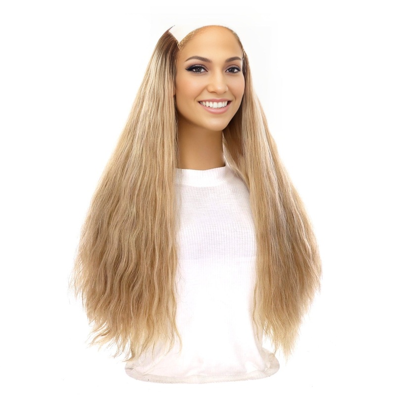 24″ HatFall Wig Ash Blonde Wavy Open Wefted
