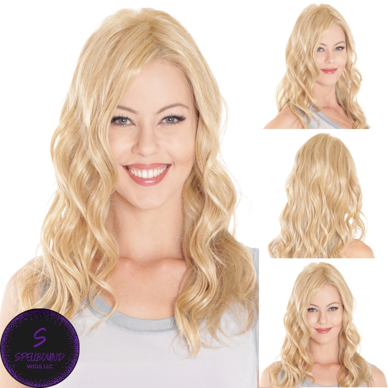 Lace Front Mono Topper Wave 18″ – Caf Collection by BelleTress Bombshell Blonde