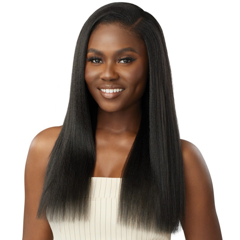Outre Big Beautiful Hair Human Hair Blend Clip-In 9 Weave – Natural Yaki 18″ CBRN