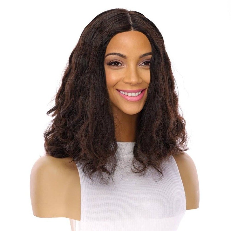 16″ Luxe Silk Top Wig #2 Neutral Dark Brown Wavy Zig Zag Lace Front