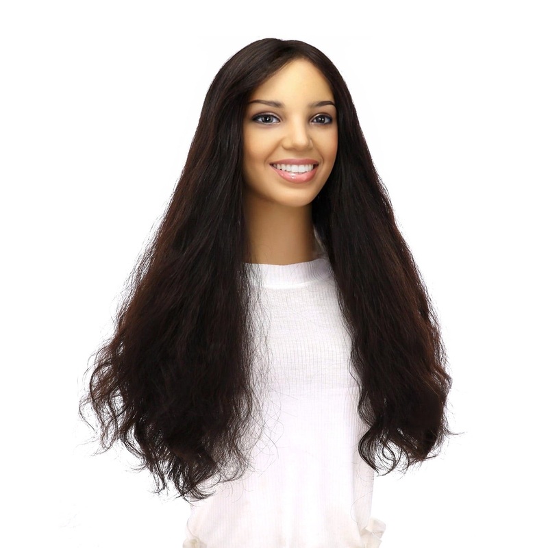 24″ Divine Lace Top Topper Natural Black Wavy Zig Zag Lace Front