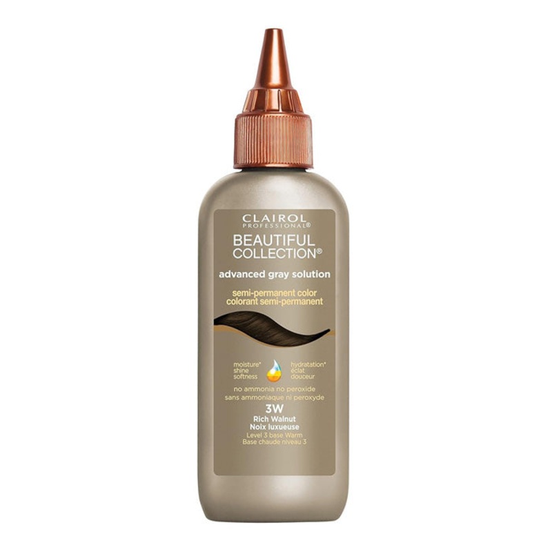 Clairol Beautiful Collection Advanced Gray Solution Semi- Permanent Color 3 oz 4A Chai Brown