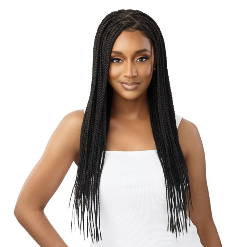 Outre Pre-Braided 13×4 HD Lace Front Wig – KNOTLESS TRIANGLE PART BRAIDS 26″ 1