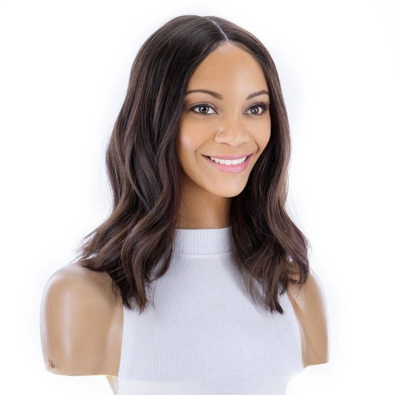 16″ Divine Luxe Lace Top Topper #4 Dark Brown Zig Zag Lace Front