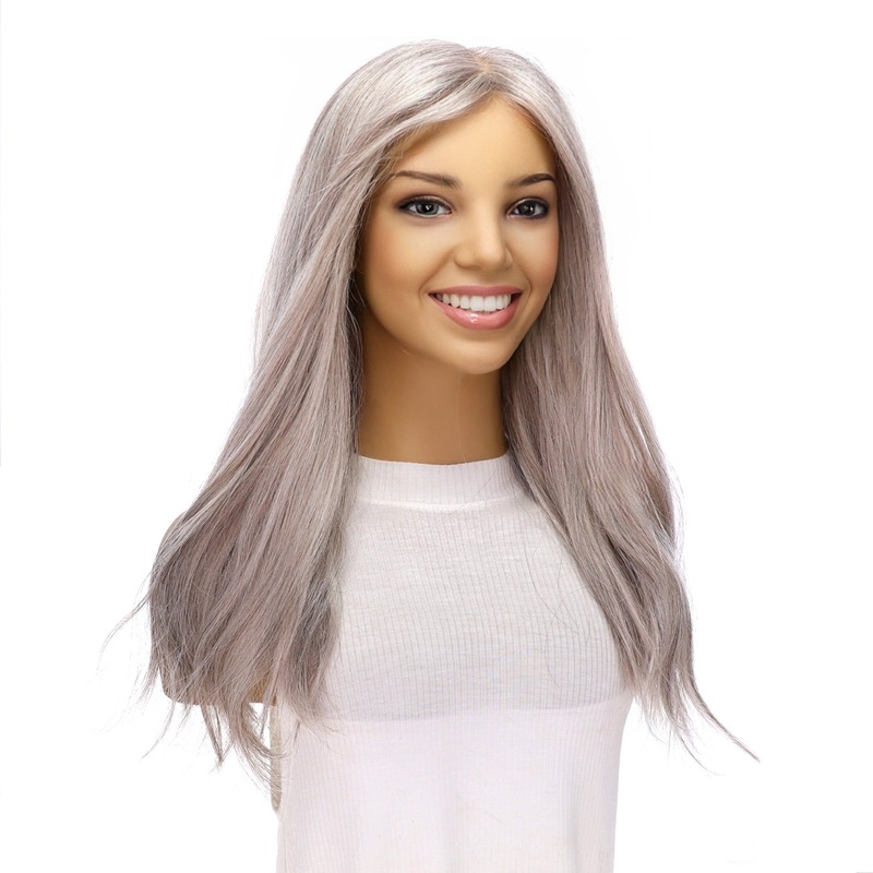 20″ Princess Silk Top Wig Snow Grey Zig Zag Lace Front