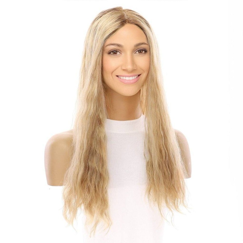 22″ Princess Silk Top Wig Ash Blonde Wavy Zig Zag Lace Front