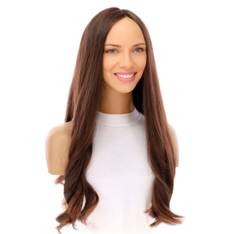 26″ Luxe Silk Top Wig #6 Neutral Medium Brown Zig Zag Lace Front