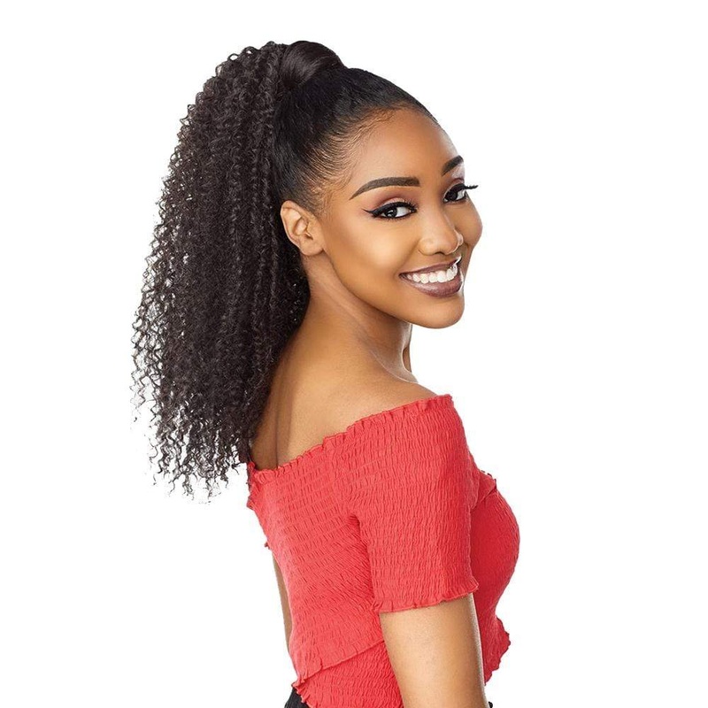 Sensationnel Instant Wrap Ponytail – Kinky Curly 18″ 1 JET BLACK