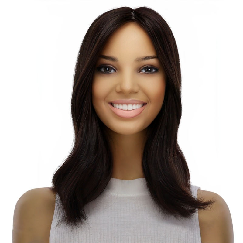 14″ Emerald Silk Top Topper Natural Black 5 x 6″