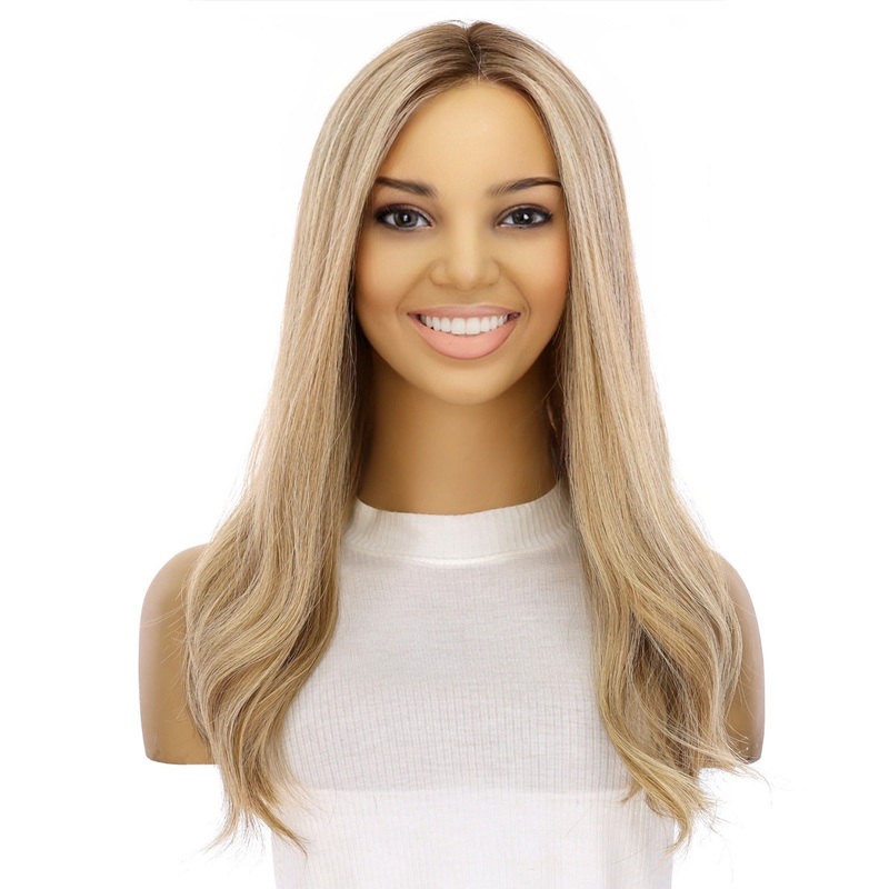 20″ Divine Lace Top Topper Ash Blonde Zig Zag Lace Front