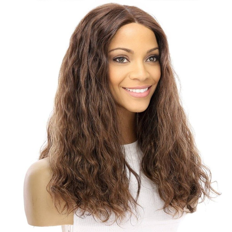 20″ Divine Lace Top Wig Medium Brown Balayage Wavy Zig Zag Lace Front