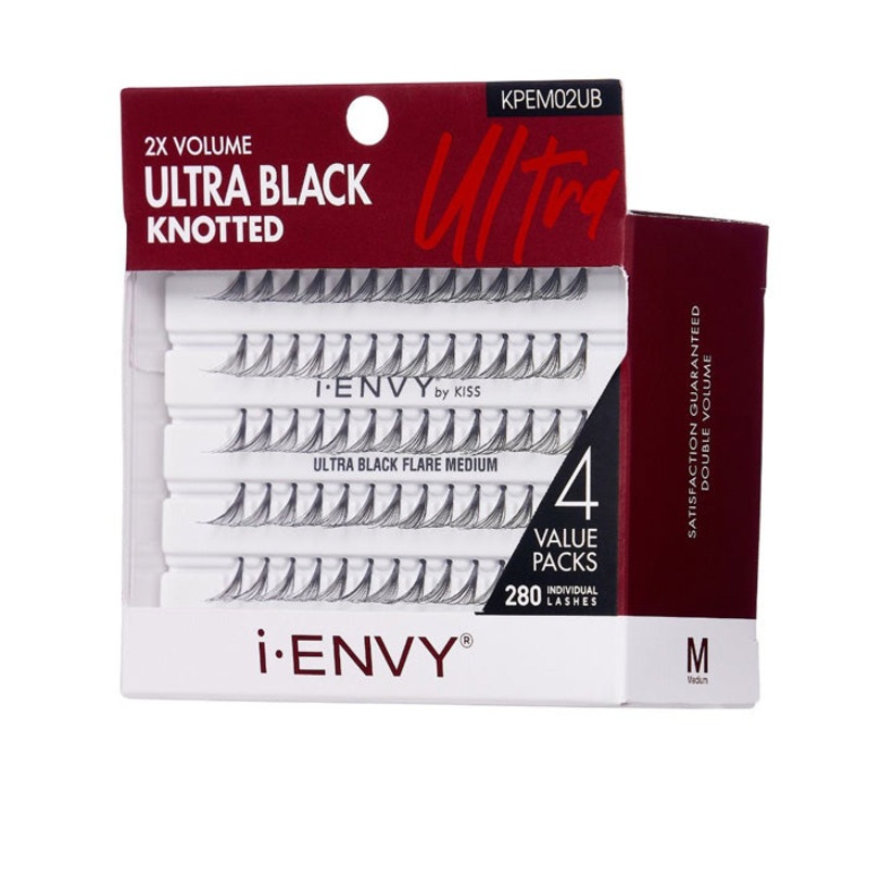 Kiss i-envy Individual Eyelashes – ULTRA BLACK MEDIUM MULTI PACK KPEM02UB MULTIPACK