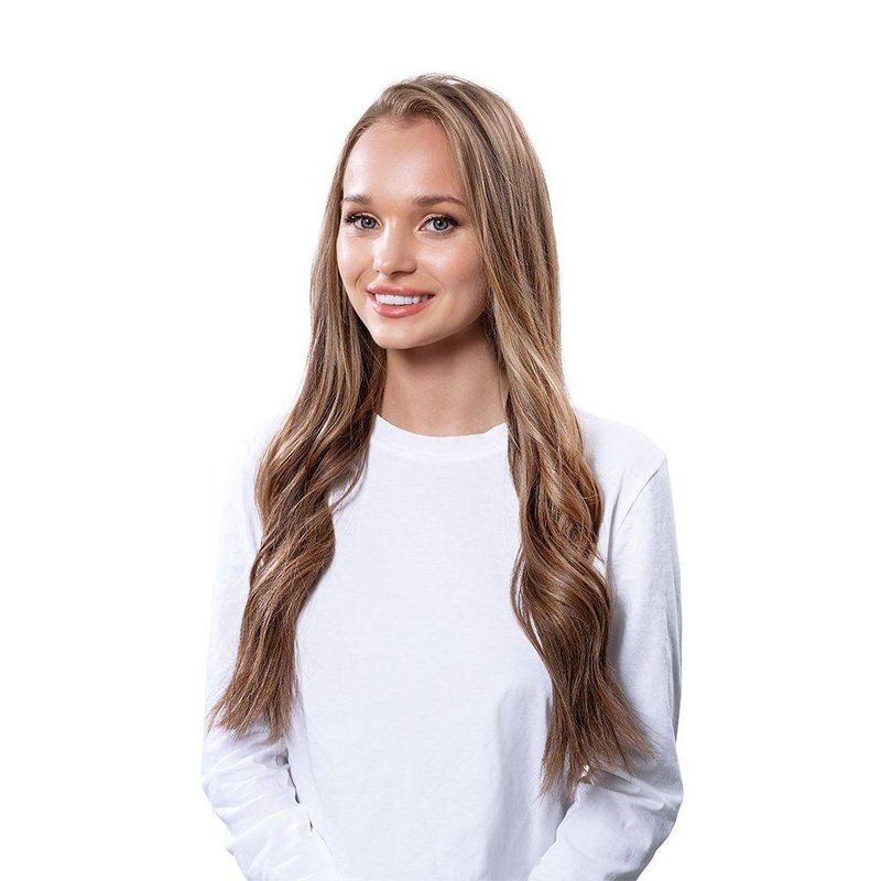24″ U-Shape Topper Medium Brown Balayage