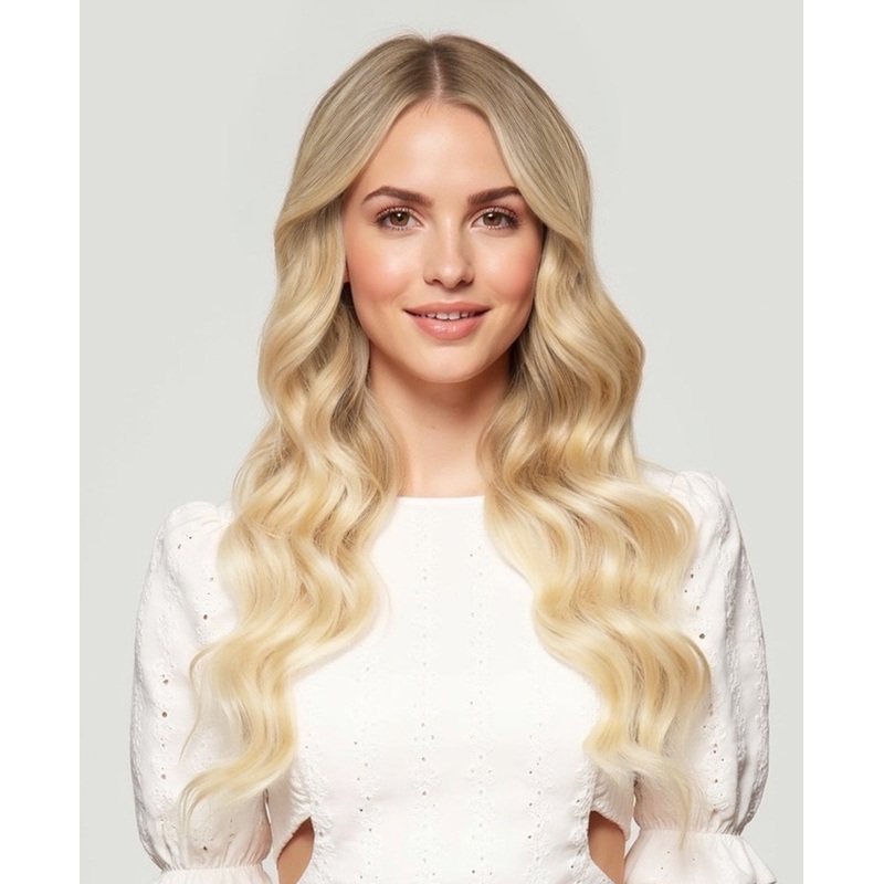 clip-in hair extensions light blonde. 14″ Classic