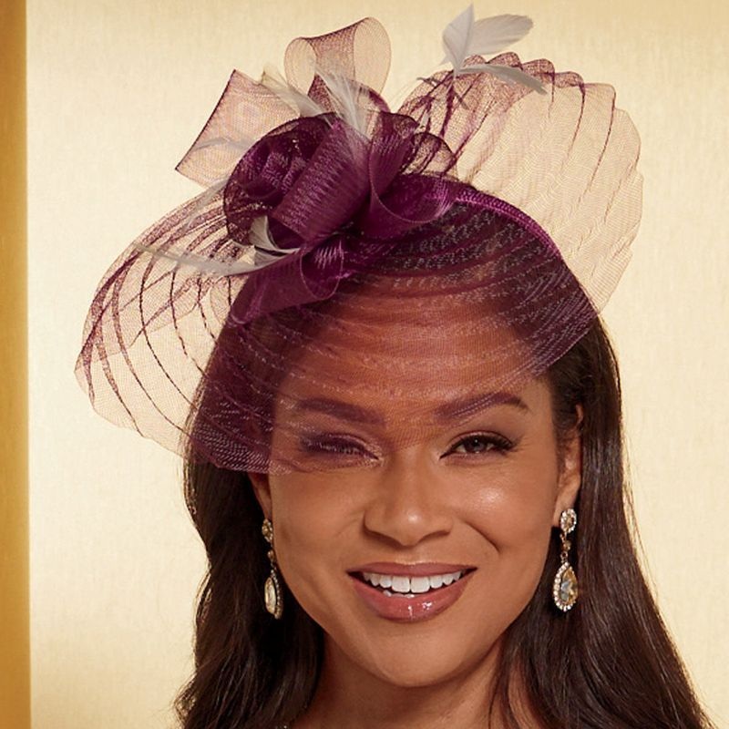 Elegant Fascinator by EY Boutique PLUM MULTI