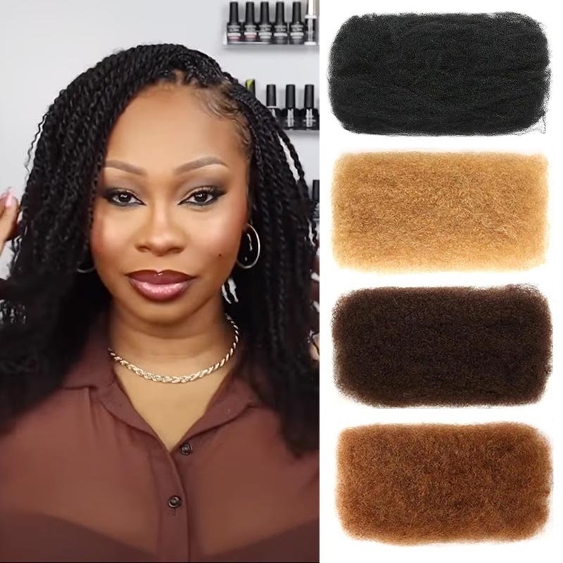 VIP Exclusive| Brazilian Remy Hair Afro kinky Bulk Human Hair For Braiding Dreadlock Hair #Natural Black 3 Packs 14”